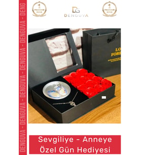#İnciKolye Kırmızı Kokulu Güllü Tasarım Kutulu Sevgililer Günü Hediye İstiridye İnci Kolye Seti