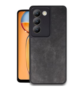 Vivo V30 Lite 4G Kılıf Aras Deri Kapak - Siyah