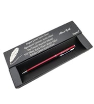 Signator® C516 Slim Kırmızı Krom Tükenmez Kalem  İsme Özel Kalem  Hediyelik Kalem (Karışık)