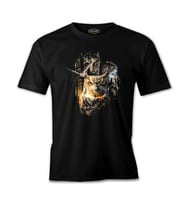 Owls at Night Siyah Erkek Tshirt