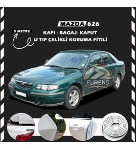 Mazda 626 Oto Araç Kapı Koruma Fitili 5metre Parlak Beyaz Renk