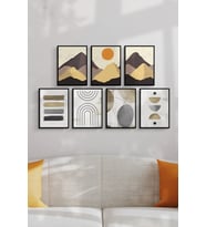 Çerçevesiz Çerçeve Görünümlü Minimal Modern Konseptli 7 Parça Mdf Tablo Seti ÖZC-MDF7L