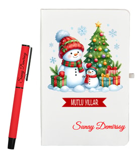 Yeni Yıl Hediyesi Kişiye Özel Defter ve Roller Kalem Seti