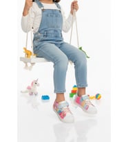 Promax Renkli Desenli Cırtlı Kız Çocuk Sneaker 1842 P (Beyaz)