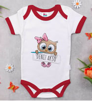 BK Kids Kişiye Özel İsimli Kırmızı Bebek Body Zıbın-46