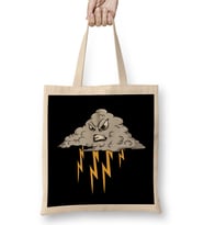 Angry Cloud Causing Lightning Thunderstorm Weather Bez Çanta Uzun Saplı