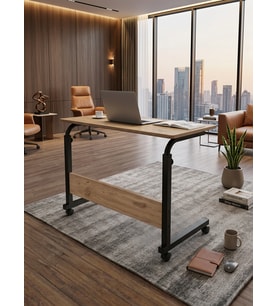 Homedora Royal Modern Yükseklik Ayarlı Çalışma Masası - (TEKERLİ) 80x40