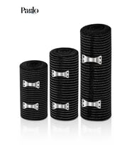 Parlo Siyah Elastik Bandaj 3’lü Set 10-15-20 cm – %300 Esnek, 4,5 m’ye Kadar Uzayan, Metal Kancalı Bandaj Seti