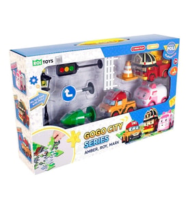 Polı ZR-913 Robocar Poli Gogo City Seri Ambar,roy,mark Oyun Seti (Çok Renkli)