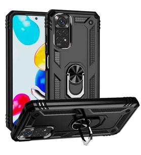 Xiaomi Redmi Note 11 Global Kılıf Yüzüklü Zırh Tank Vega (Siyah)