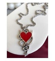 dukkandesign Snake Devil Heart Red Kolye