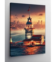 Kanvas Tablo Gün Doğumu Ve İstanbul Kız Kulesi