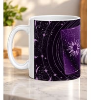 Mistik Tarot Kartları ve Ay Desenli Sevdiklerinize Hediye Porselen Kupa Bardak