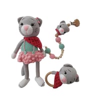 Kedi Piti Yeni Doğan Seti Amigurumi Organik Oyuncak