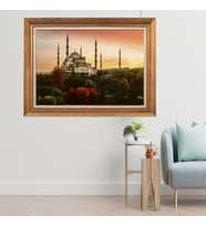 Altın Paspartulu Çerçeveli Tablo N649 (Gold)