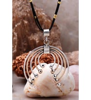 Trend Tasarım Tomurcuk Halkalı Kolye 6796 (Rose - Gümüş)