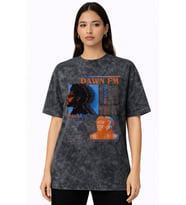Tasarım The Weeknd Rapper Şarkıcı Baskılı Unisex Oversize Vintage Yıkamalı Tişört