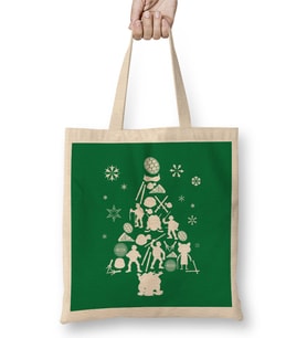 Teenage Mutant Ninja Turtles Christmas Tree Silhouette Bez Çanta Uzun Saplı