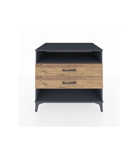 Kronos Şifonyer Tek Raflı 2 Çekmeceli 88x59x80 Antrasit-Çam