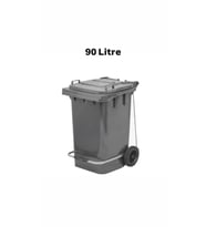 ELCY 90 Litre Tıbbi Atık Plastik Pedallı Çöp Konteyneri Gri Isıya Karşı Dayanıklı