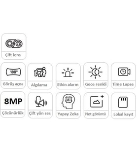 REOLINK 8MP Panoramik 3.2mm 180° Çift Lensli Wıfı Kablosuz IP Kamera Duo 2