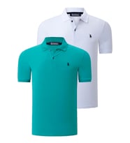 İKİLİ SET T8561 DEWBERRY ERKEK TSHIRT-BEYAZ-AÇIK YEŞİL (Karışık)