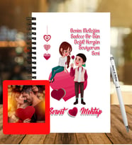 Sevgililer Gününe Özel Ahşap Defter Kalem &  Instagram Çerçeve Hediye Seti 33