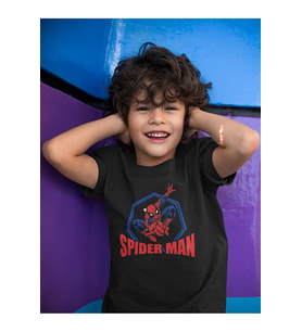 Örümcek Adam Baskılı Unisex Avengers Film Çocuk Tişört (1-12 YAŞ)