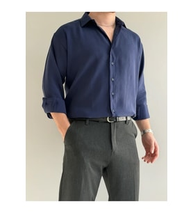Relaxed Fit Hafif Rahat Modal Kumaş Gömlek (Lacivert)