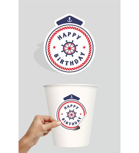 Denizci Temalı Sticker 20'li * Yapışkanlı Kağıt
