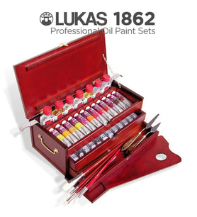 Lukas 1862 Yağlı Boya Oil Wooden Chest Ahşap Kutu 45 Parça 6001