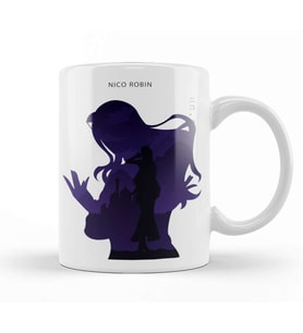 Nico Robin One Piece in Silhouette Kupa Bardak Porselen