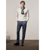 İndigo Mavi Yan Cep Düz Paça Pamuklu Comfort Fit Chino Casual Pantolon 1003255166
