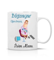 Bilgisayar Öğretmeni Tasarım İsim Yazılı Hediye Çay Kahve Kupa Bardak-Bilgi Teknolojileri Öğretmeni2