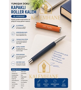Kişiye Özel Mat Pastel Renk Ahşap Kutulu Roller Kalem ( Turuncu )