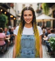 Afrika Örgüsü Ve Rasta İçin Sen Ombreli / Siyah / Sarı
