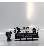 Elektrik Elektronik Masaüstü İsimlik - Metal Masa İsimliği - Kişiye Özel İsimlik