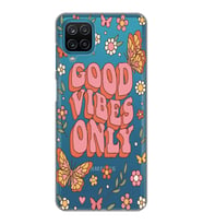 Samsung Galaxy A22/M22/M32 Uyumlu Good Vibes Only Desenli Şeffaf Telefon Kılıfı