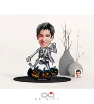BK Gift Kişiye Özel Erkek Halloween Karikatürlü Ahşap Biblo-2
