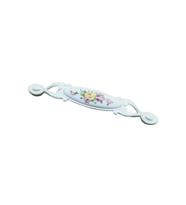Miray 96 mm Metal Krem Kasa Beyaz SARI GÜL Desenli  / 5 ADET