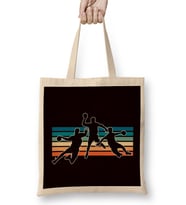 Vintage Handball Players Retro Handballer Ball Sports Team Bez Çanta Uzun Saplı