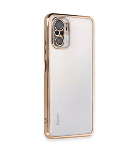 Xiaomi Redmi Note 10 Kılıf Razer Lensli Silikon - Gold