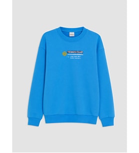 LCW Kids Mavi Baskılı Erkek Çocuk Sweatshirt