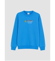 LCW Kids Mavi Baskılı Erkek Çocuk Sweatshirt