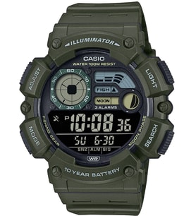 Casio WS-1500H-3BVDF Sportif Tasarım Alarm ve Kronometre Özellikli 10 ATM Suya Dayanıklı Yeşil Erkek Kol Saati