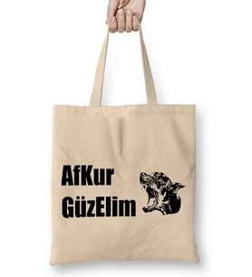 AfKur Güzelim Karadeniz Bez Çanta Uzun Saplı