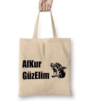 AfKur Güzelim Karadeniz Bez Çanta Uzun Saplı