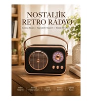 Mey İthalat® Retro Tarz Kablosuz Radyo – Bluetooth, USB ve TF Kart Girişli