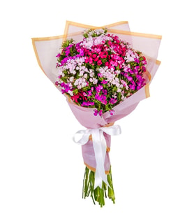 Pembe Bukette Hüsnüyusuf Çiçekleri