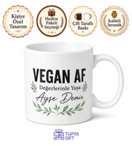 Vegan AF Yazılı Çok Vegan Kupa Bardak Vegan Hediye Porselen Kupa